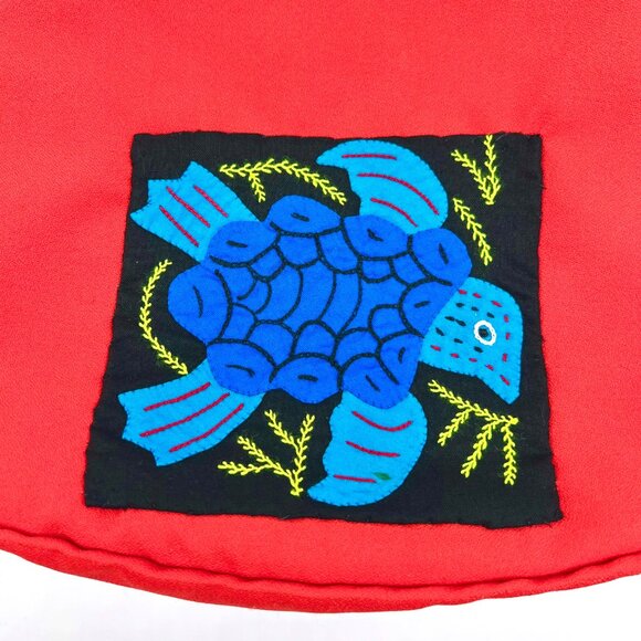 Vintage Trimingham’s Bermuda Bag Wooden Handle Handbag Mini Purse Red - Picture 4 of 10